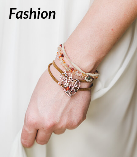 Fashion Jewelry - image of a woman's arm with several bracelets